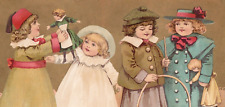 1892 McLaughlin's XXXX Coffee Cute Girls Playing With Dolls Victorian Trade Card picture