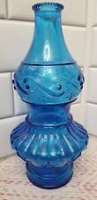 Vintage Wheaton Blue Lamp Bottle 1970’s Decanter Cobalt Glass picture