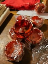 Vintage shiny Glossy Red Napkin Holder Rings - Set of 6 picture