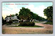 Topeka KS-Kansas, Woodlawn Avenue, Potwin Place, Antique Vintage c1909 Postcard picture