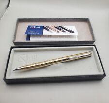 Vintage QUILL Gold Tone Ball Point Pen USA Made with Box WORKS  picture