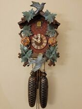 Vintage Cuckoo Clock Wall Mount Henry Coehler Co. Roses & Bird Germany. Working picture