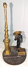 Antique Bronze Miniature Model? Newel Post? Gas Lamp? Base 10
