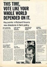 1968 Print Ad Richard Nixon Farm Policy Campaign Fund Citizens For Nixon-Agnew picture