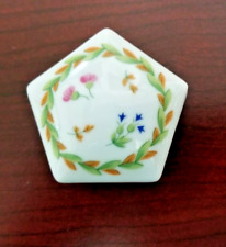 Vintage Limoges Castel France Porcelain 5-sided Box Flowers, Garland picture