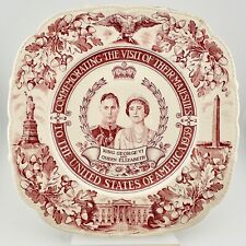 1939 King George VI Queen Elizabeth Canada Visit China Plate Vintage Antique picture