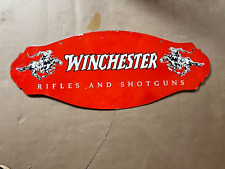 RARE PORCELAIN WINCHESTER ENAMEL SIGN 30X12 INCHES DOUBLE SIDED picture