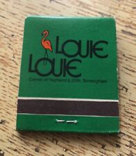 Louie Louie Birmingham Alabama Matchbook Unstruck 70s-90s picture