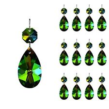 12pcs 38mm Teardrop Crystal Chandelier Prisms Parts with Glass Octagon Rainbow picture