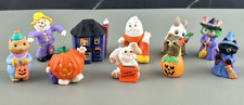 Lot of 10 Hallmark Merry Miniatures Halloween House Witch Ghost Cat Scarecrow picture