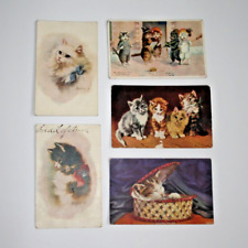 Adorable CATS/KITTENS On Lot of 5 Cute Vintage Postcards--NICE MIX, GREAT VALUE picture