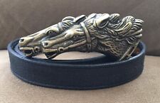 Large Impressive Brass Toned Dueling Stallions Horses Wathne Style Belt Buckle picture