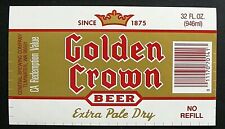 General GOLDEN CROWN BEER label WA 32 ounces Var. #2 picture