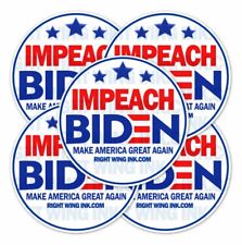Impeach Biden Bumper Sticker Round Pro Trump Bumper Sticker tri* 5 PACK 5