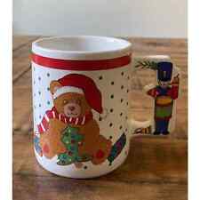 VTG Christmas Bear Drummer Mug 1989 Stoneware Ceramic 12oz Cup Collectible picture