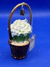 Raz Imports Eric Cortina Glass Paperwhite Flower In Basket Ornament For Spring picture