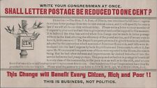 c1889 US Postage Camppain Reduced Postage to One Cent, John Wanamaker Postmaster picture