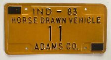ADAMS COUNTY INDIANA 1983 OLD ORDER AMISH BUGGY LICENSE PLATE #11 Horse Drawn picture