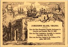 Jamestown VA Virginia Vintage Pocahontas  Captain John Smith Postcard Unposted picture