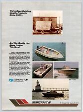 Vintage 1985 Starcraft Boats Building Quality Since 1903 Print Ad picture
