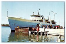 c1960s MV Ranger 111 Rock Harbor Lodge View Isle Royal National Park MI Postcard picture