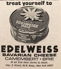 1967 Edelweiss Bavarian Cheese Brie Treat Yourself 2.5” PRINT AD VINTAGE picture