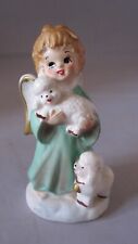 Lefton Vintage Angel With 2 Lambs Christmas Easter On Cloud Hand Painted 723 picture