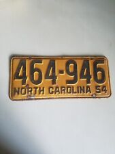 1954 North Carolina License Plate Ratrod Car Auto Garage Vintage Collection picture