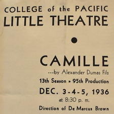 1936 Camille Little Theatre Program College Pacific Stockton Peacock Shoe Shop picture