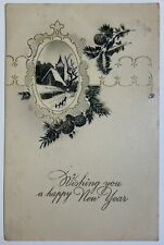 Wishing You a Happy New Year Antique Winter Postcard, Gardner, Illinois picture