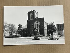 Postcard RPPC Cherokee Iowa IA Presbyterian Church Old Classic Cars Real Photo picture