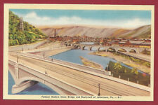 Johnstown, PA Modern Stone Bridge Postcard c1945 picture