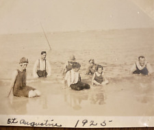 1925 St. Augustine Beach Florida FL Women Men Family Swimsuits Real Photo P3g3 picture
