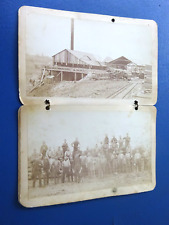 4 Circa 1885 Photographs, Lumber Mill, Workers in Michigan picture