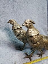 Vintage Pair Of Pheasants, Figures Retro Decor Male/female, Metal Finish picture
