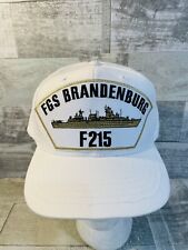 Vintage FGS Brandenburg German Navy Frigate F215 White Gold SnapBack Hat Cap picture