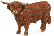 Schleich Farm World Realistic Highland Bull Cow Animal Figurine - Highly picture