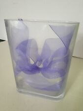 Cylindrical Shaped Glass Vase With Purple Ribbon  picture