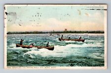 Sault St Marie MI-Michigan, Shooting the Rapids, Vintage Postcard picture