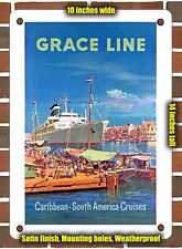 METAL SIGN - 1957 Grace Line Caribbean South American Cruises 3 - 10x14 Inches picture