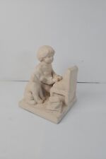 Vtg Austin Sculpture Boy & Dog On Computer Signed Dee Crowley Statue Art Bright  picture