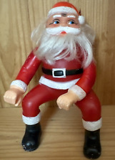 Vtg Christmas Decoration 1950's Riding Santa For Sleigh Arms Move Furry Hair picture