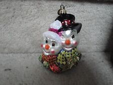 In A Box Christopher Radko Clown Couple Snow Love Like Ours Glass Ornament   picture