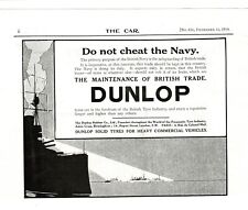 1914 DUNLOP RUBBER CO Tyres Tires British Royal Navy Battleship art Vintage Ad  picture