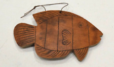 African Carved Gourd Fish Pendant  Ornament Kenya picture