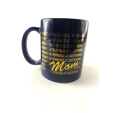 University Of Chattanooga Mom Coffee Cup Mug Blue Marble Color Gold Lettering picture