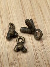 African Trade Beads Antique Brass Lost Wax Charms Dangles x 3 picture