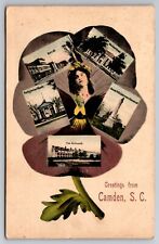 Flower Views Camden South Carolina Main Street Hotel Lugoff Doane Cancel 1908 PC picture