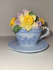 Avon 1998 Flower of the Month Teacup Music Box March picture