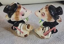 1950s Monkeys Salt and Pepper Shakers Japan Vtg Anthropomorphic Top Hats 69  picture